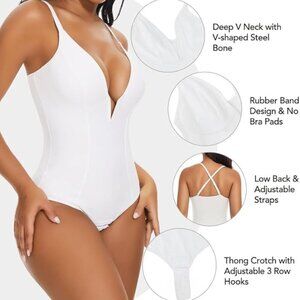 SHAPERIN Women's Deep V Neck Bodysuit